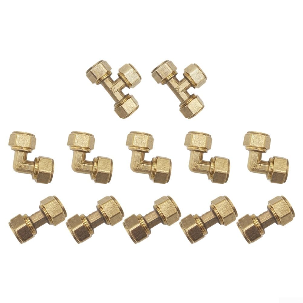Kit de accesorios de latón certificado con acoplamientos, codos y camisetas para reparaciones de fontanería Pex Copper Cpvc y nuevas instalaciones