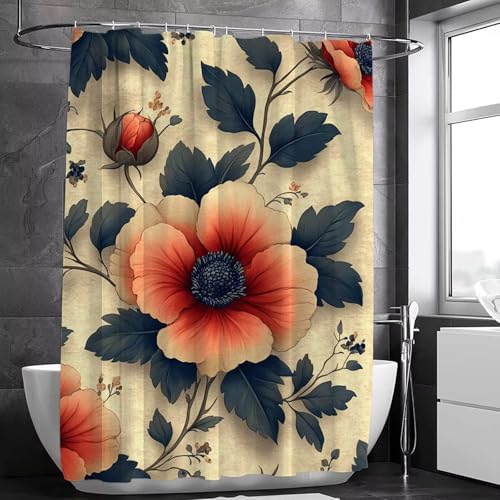Rideau de douche 90x180 cm rétro en polyester imperméable - 4