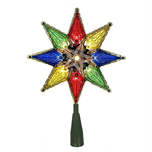 Kurt Adler 10-Light 8-Point Star Christmas Treetop, 8-Inch, Multi-Colored #TOP1
