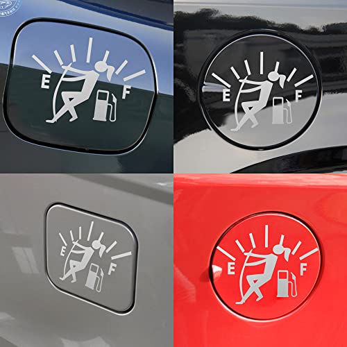 Fehlot 2Pcs Funny Car Stickers, Car Fuel Gauge Cap Decal, High Gas Consumption Fuel Tank Cover Stickers For Women, Funny Fuel Gage Empty Decal Fit Cars, Trucks, Motorcycle, Suv(White/Girl) #TOP4