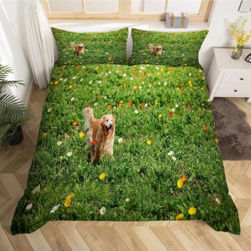 Parure de Lit Prairie 160x200 en Microfibre Douce avec Fermeture Éclair