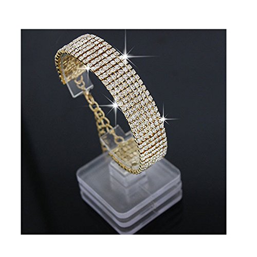 YINLI Charm Crystal Adjustable Bracelet Bangle Fashion Bridesmaid Bridal Jewelry Silver and Gold Plated2