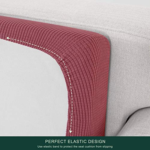 Image of CHUN YI Stretch Loveseat Couch Cushion Cover Suitable for 2 Settee, Sofa Seat Slipcover with Spandex Jacquard Fabric(Medium,Coral Pink)