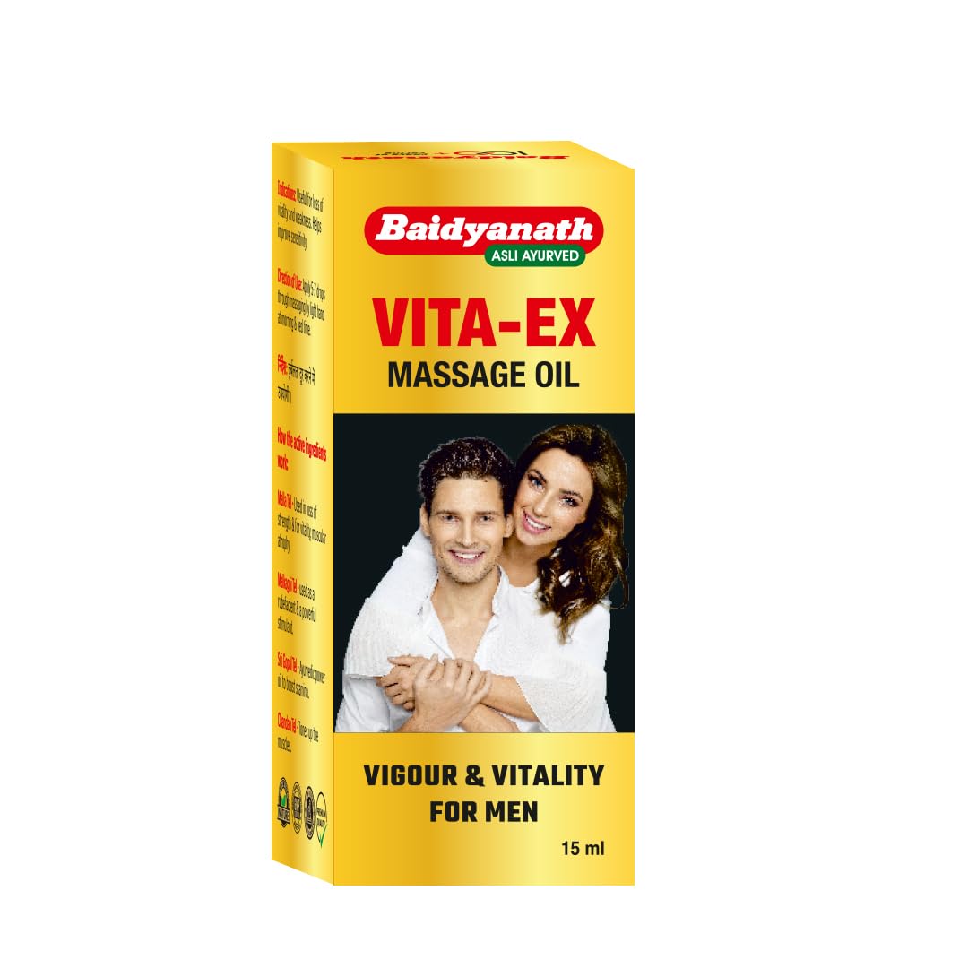 Baidyanath Vita EX Massage Oil - 15ml | For Strength & Vitality in Men