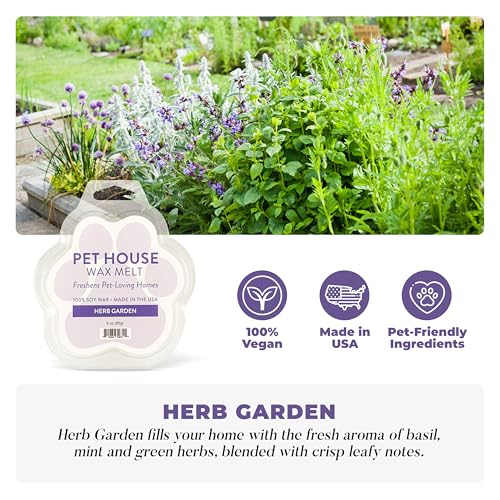 Image of One Fur All Pet House Spring and Summer Wax Melts for Pet Odor, Natural, Plant Based Soy Wax Melts, Long Lasting Fragrance for Fresh Smelling Homes, Herb Garden