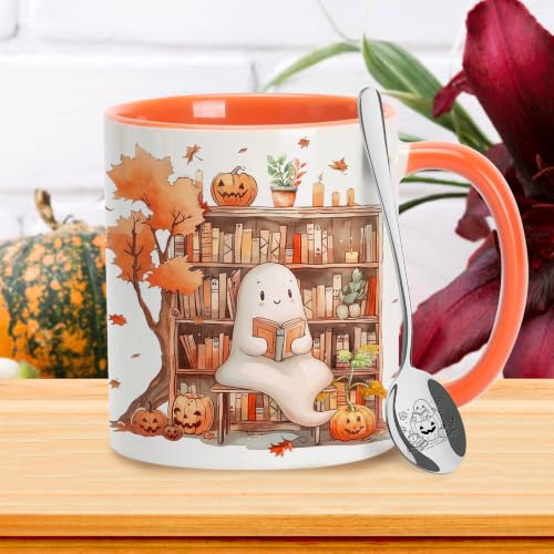 Taza de cerámica para café de 11 onzas con diseño de fantasma miniatura 2