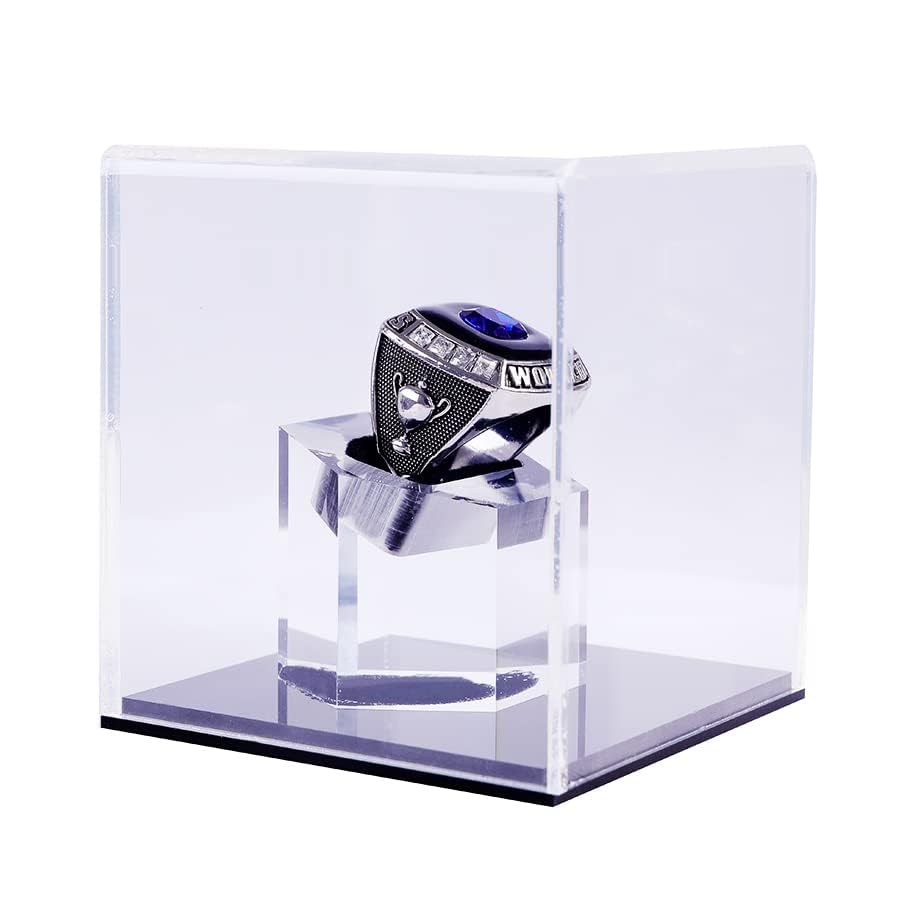 guancrown Championship Ring Display Case 1 Slot Hole | Baseball Ring Display Box | Softball Ring Box | Football Ring Case | Sport Ring Display Box | High School Ring Display Box