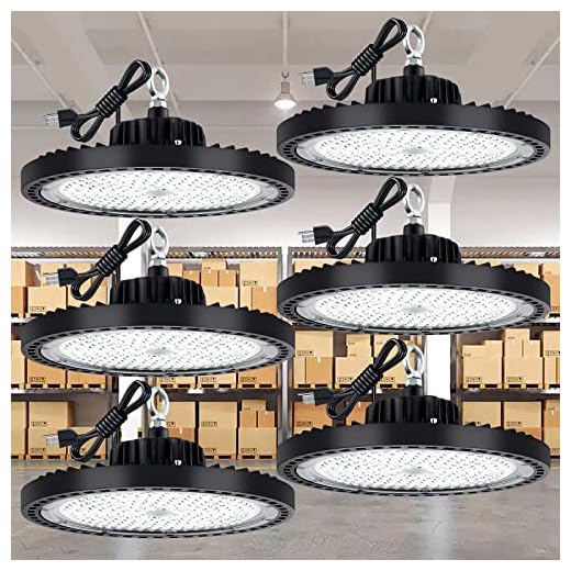 EVBFORU LED High Bay Light 200W 6 Packs 29,000LM with US Plug UFO High Bay Light for Warehouse Workshop Factory Gym Garage Barn