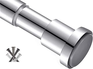 BRIOFOX Tension Curtain Rod 43-73 Inches, Never Rust Shower Curtain Rod for Windows or Doorways, Chrome - coolthings.us