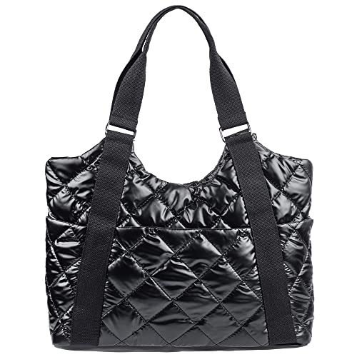 HunterBee Bolsa nailon acolchada media para mujer ligeros múltiples bolsillos impermeable para enfermera informal viajes trabajo casual maestras profesor compras utilidad Bolso acolchado Cover
