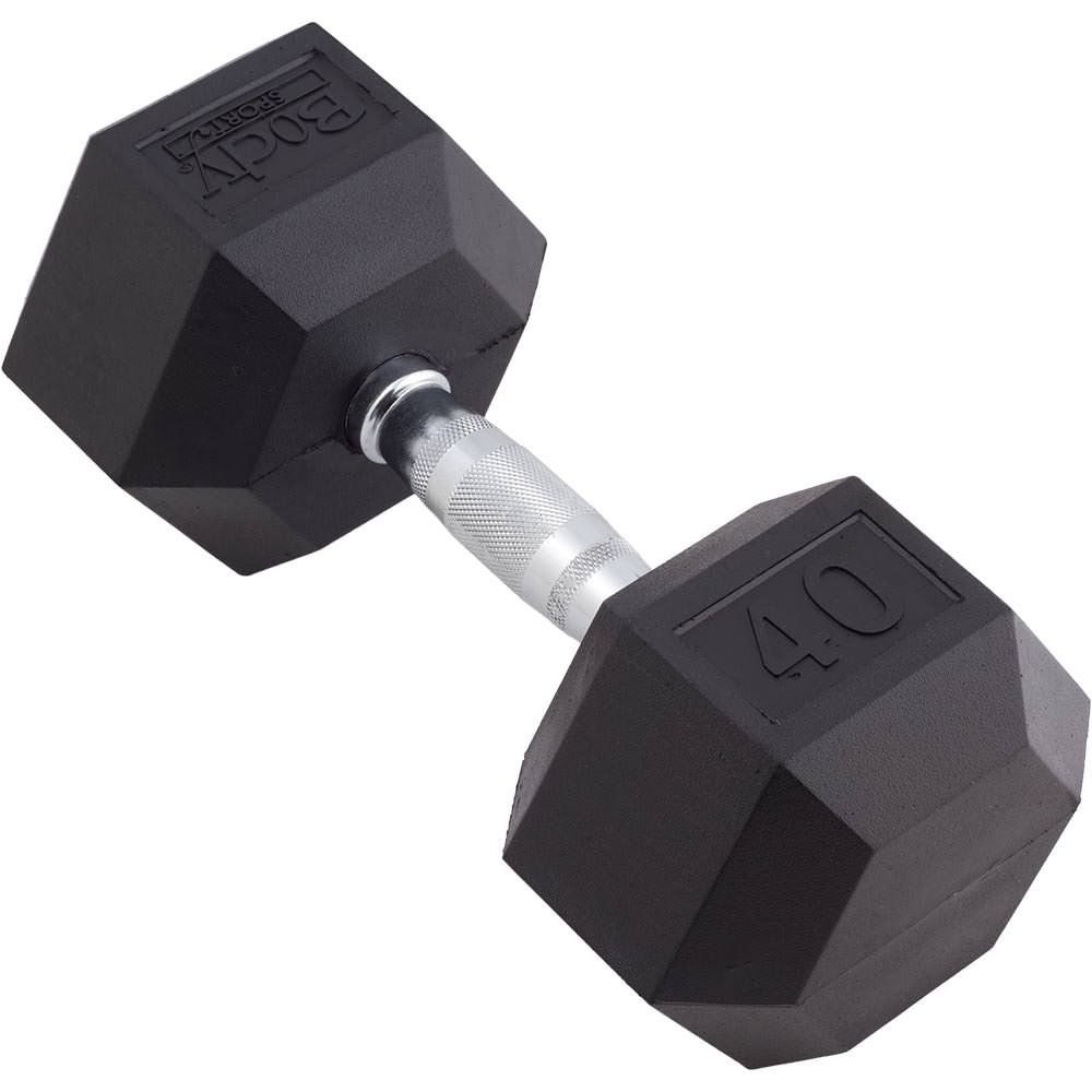 Body Sport Rubber Encased Hex Dumbbell Weight, Single – Dumbbells for Exercises – Strength Training Equipment – Home Gym Accessories – Weight Training