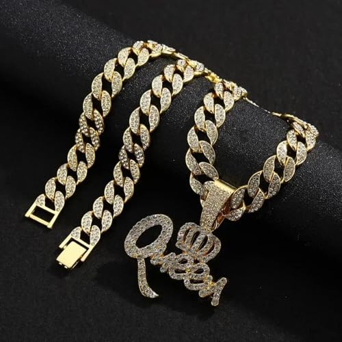 Collier de chaîne cubaine couronnes gothiques hommes bijoux royaux hip hop - 3