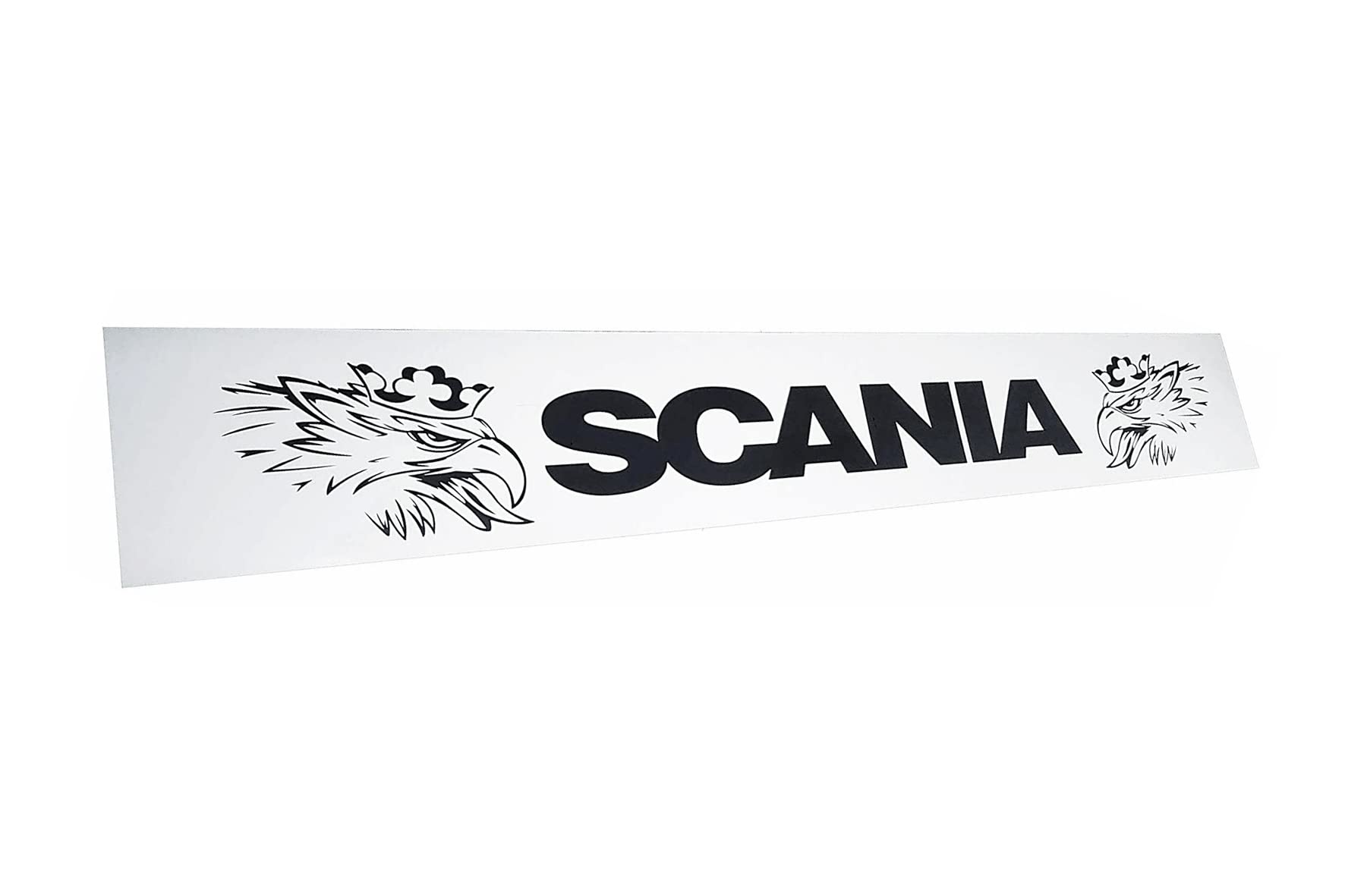 Faldilla faldón de guardabarro Trasero Largo Apto para camión y Remolque Scania con inscripción de Goma Blanca Flexible y Resistente 240 x 35 cm