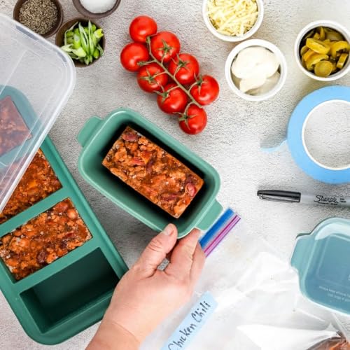 Image of Souper Cubes Ceramic Baking Dishes 2.0-5 inch x 3 inch Small Casserole Dishes for Oven with Silicone Lids, Oven, Microwave and Air Fryer Safe,USA Made, Set of 4 - Kale