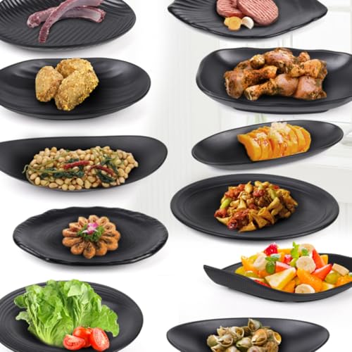 OSALADI 2pcs Bandejas Negras de Melamina para Sushi miniatura 4