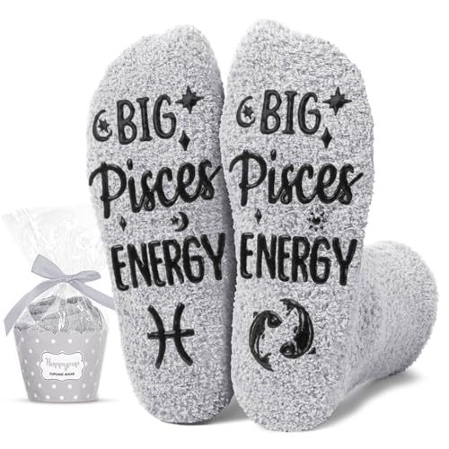 HAPPYPOP Pisces Gifts for Men- Astrology Constellation Horoscope Gifts Zodiac Birthday Galaxy Pisces Socks