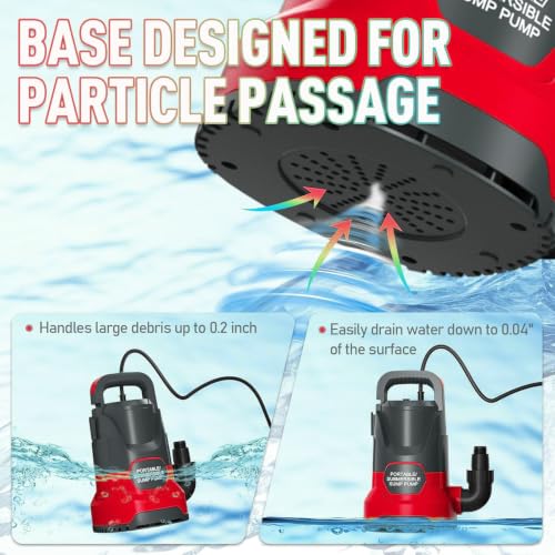 Image of Sump Pump 1HP 4000 Electric Thermoplastic Submersible Water Pump