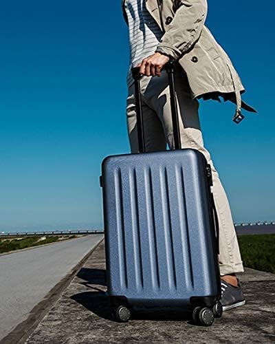 NINETYGO Hardside Luggage with Spinner Wheels, 100% Polycarbonate Rolling Suitcase with Wheels and TSA Lock, Super Lightweight Durability & Slim Simplistic Design (24-Inch Checked-Medium Blue)