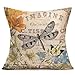 Throw Pillow Covers Adorable Animals Rabbit Hedgehog Bird Butterfly Decorative Pillowcases Set of 4 Cotton Linen Square Throw Pillow Case Home Couch Decor Cushion Cover 18