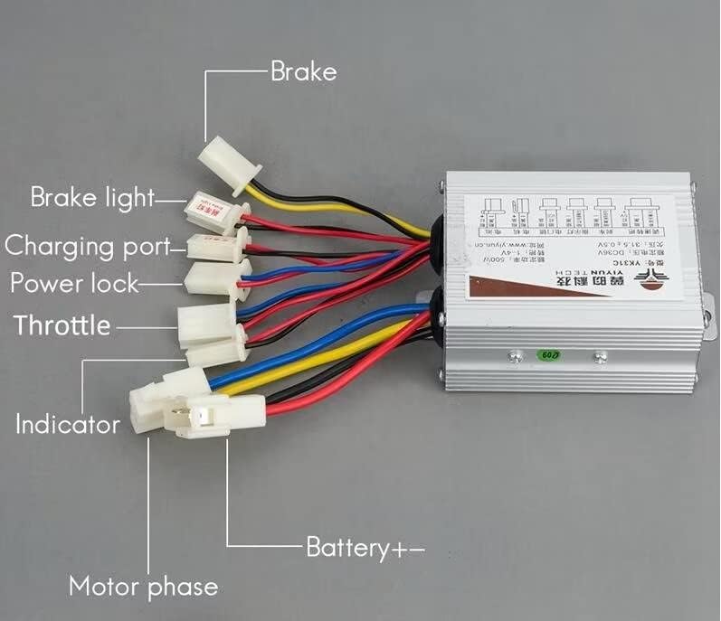 DC Brush Motor Speed Controller 24V/36V/48V 350W/500W/800W Electric Scooter Bicycle E-bike Motorcycle Accessories Parts YK31C