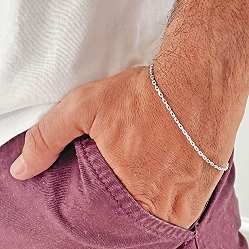 Conjunto Cadeado Curta 1,5mm Corrente 60cm e Pulseira Masculina Prata 925