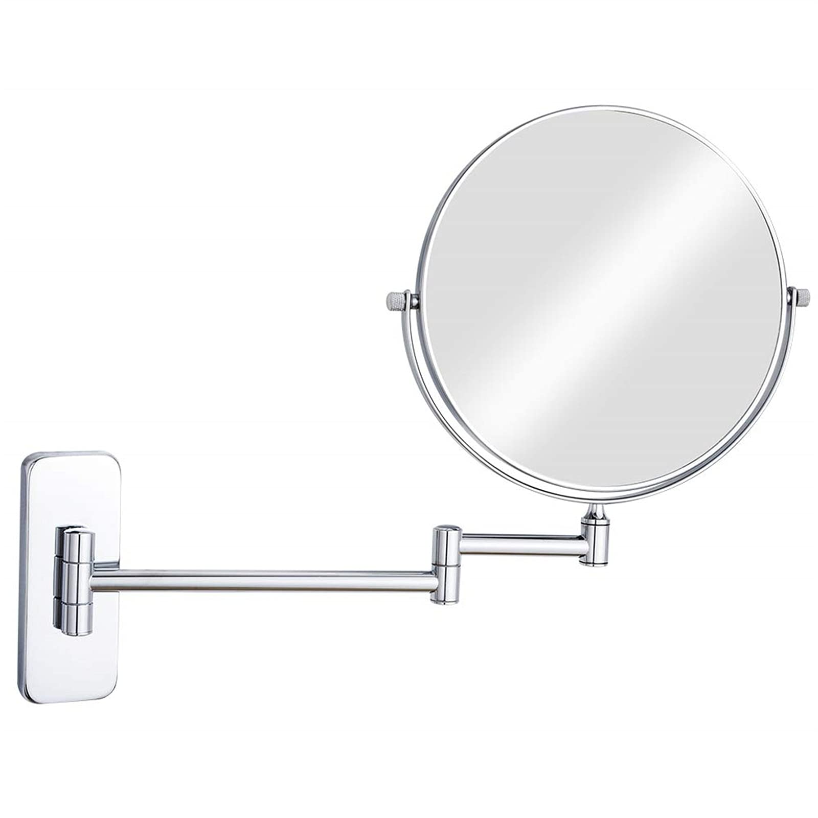 Miroir de maquillage mural 8 pouces chromé grossissant 7X pour salle de bain