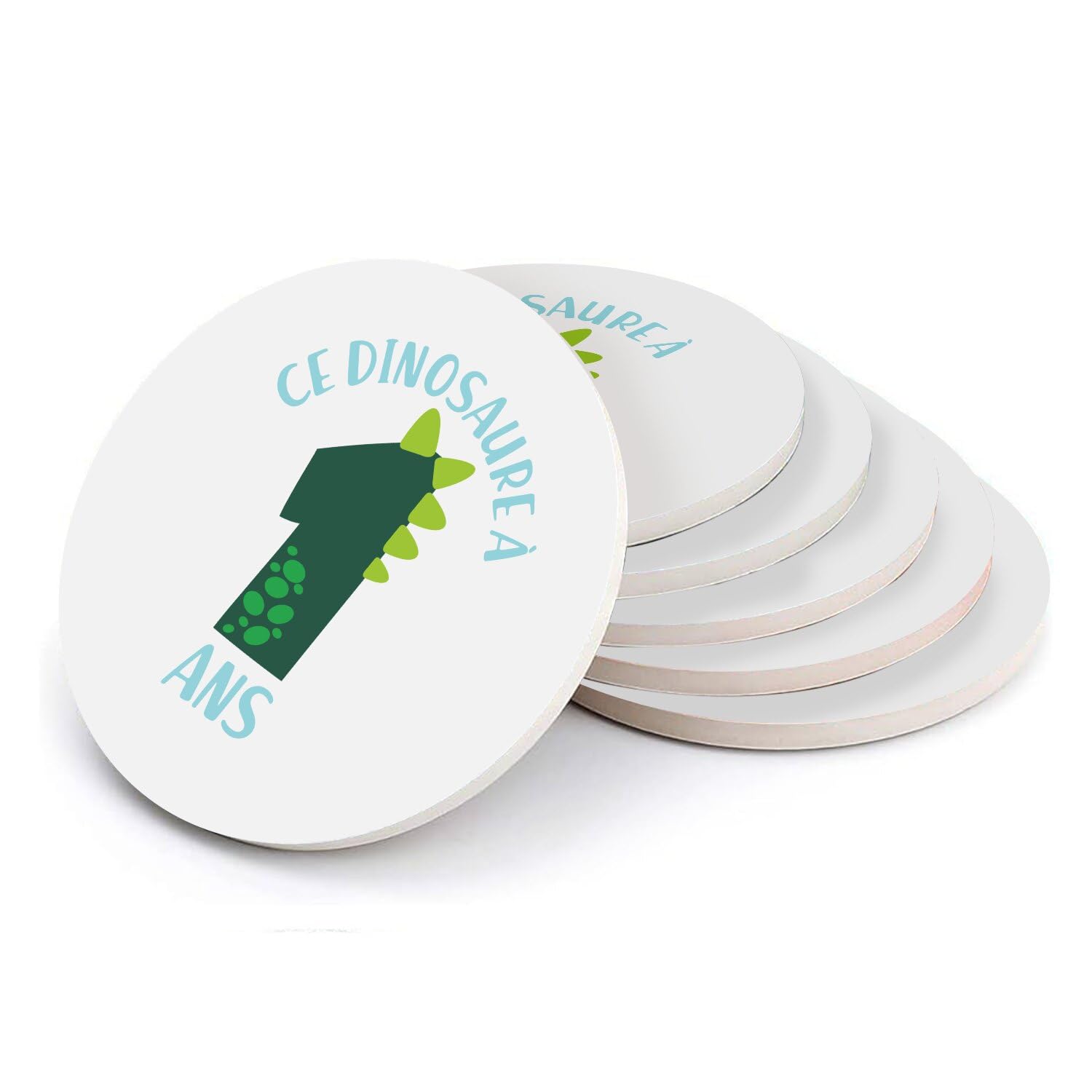 Sous-verre céramique dinosaure 1 an pour cadeau anniversaire enfant
