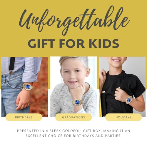 Image of Halukakah Diamonds Gold Watch Iced Out for Boy Teens Kids - 18K Real Gold /Platinum Plated,42mm Blue /Green /Red Dial,Japanese Quartz - 8 inch Length - Optional with Cuban Link Chain,with Watch Adjuster Tool