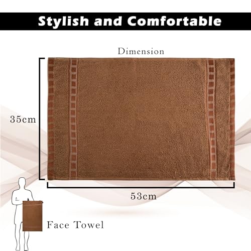 Image of Urbane Home Pack of 4 Cotton Hand /Face Towels for Men & Women | Easily Washable | Workout Gym Napkins for Men | Pocket Towel - Golden