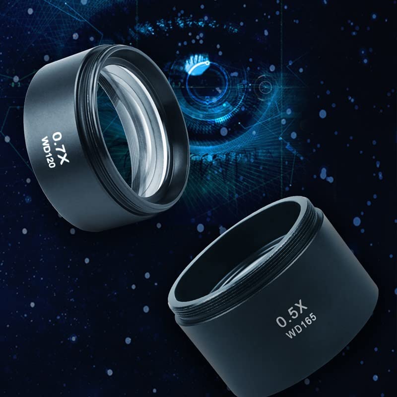 Microscope 0.5X 0.7X Trinocular Microscope Binocular Microscope with Mounting Thread(0.7X)