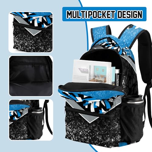 Cheer Backpacks for Cheerleaders, Cheerleading Backpack 16.5in, Cheerleader Gifts for Team (Blue&Black)3