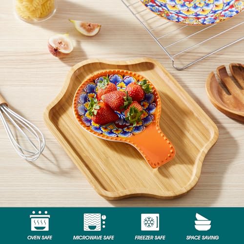 Image of vancasso 7.7 Inch Ceramic Spoon Rest, Bohemian Stove Top Kitchen, Orange