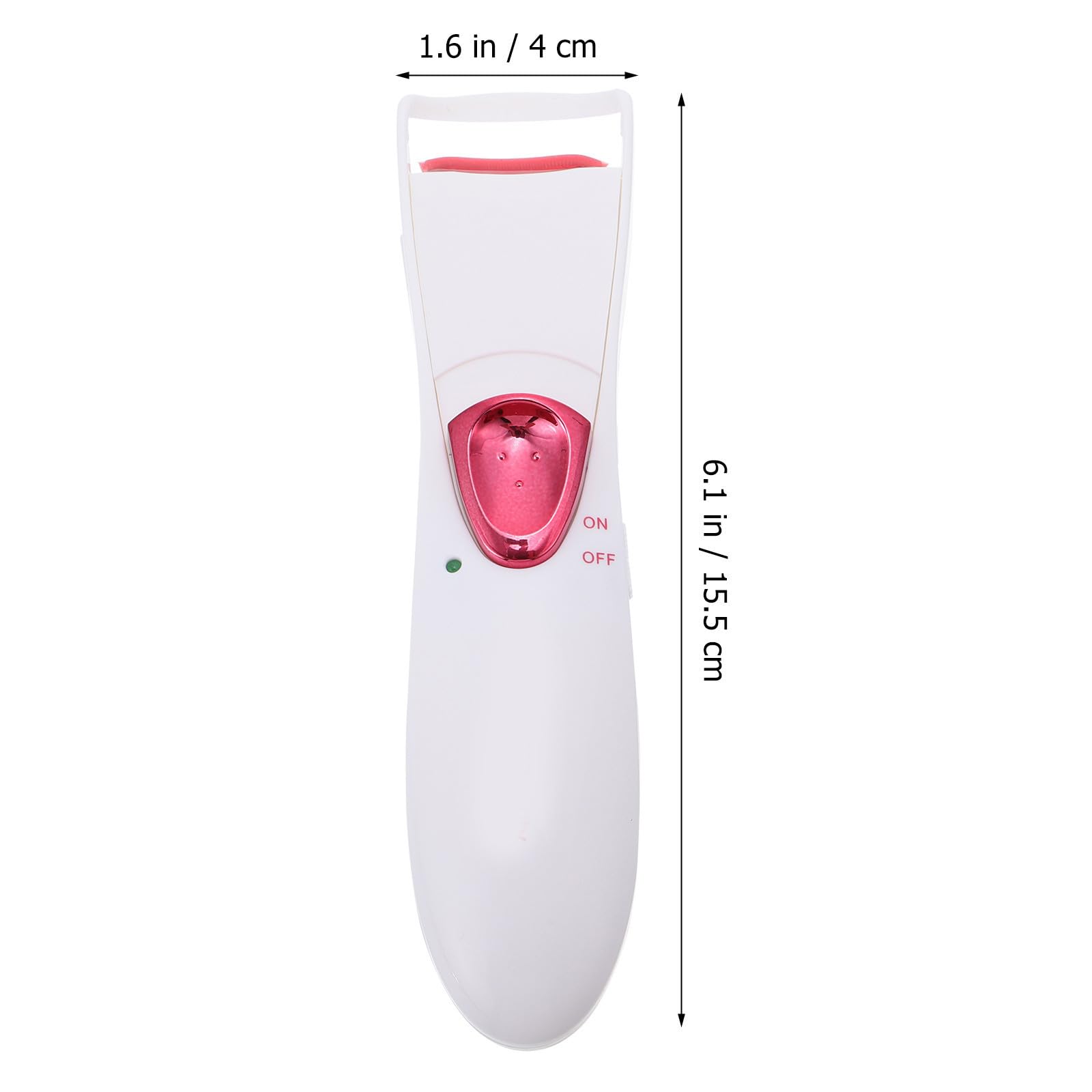 Rizador de Pestañas Calefacción Mini Eléctrico Abs Blanco | Protección Térmica Ranura Aislante, Evita Contacto Piel, Funciona 2 Pilas Aaa No Incluidas