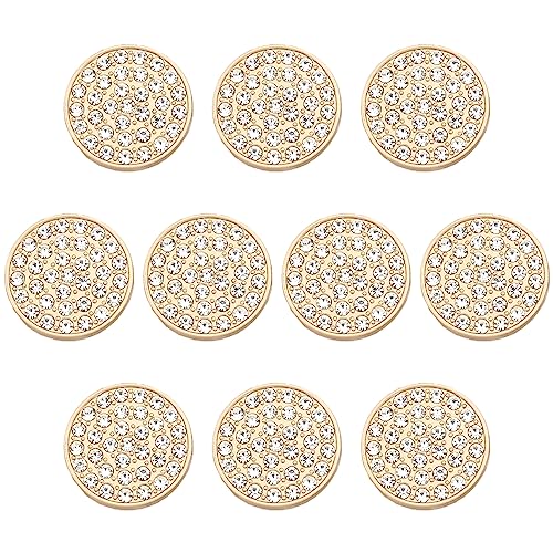 Ftiemlovde 10 Adorno Joya Dorados Para Blazer Decorativo Grande Metalica, Vintage Botones Para Chaqueta, Coser Abrigo Pantalon, Pijama Mujer (G10G 23mm)