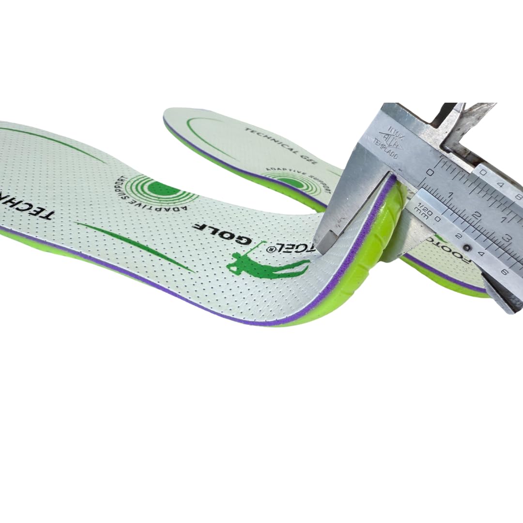 Golf | Plantillas Deportivas de Gel Técnico | Alivio del Dolor en Pies, Rodillas y Lumbar | Absorción de Impactos | Veganas y Transpirables | Talla 41-46 | Made in Spain