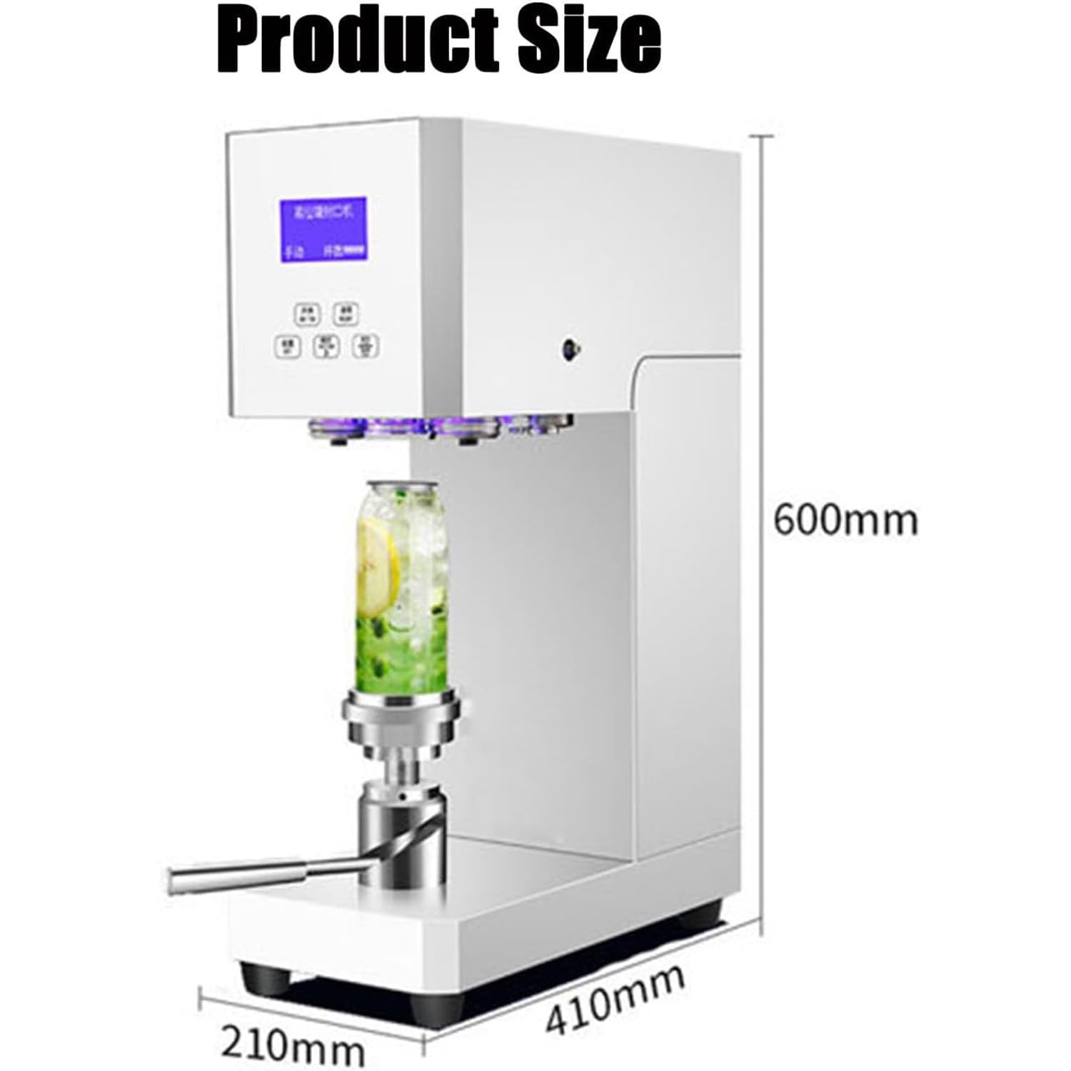 Máquina selladora eléctrica de tazas con mostrador y pantalla LCD, máquina taponadora automática para botellas y tazas de bebidas de 55 mm de diámetro, altura ajustable, ideal para uso doméstico o