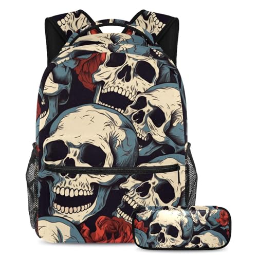Sac à dos 45 cm tête de mort grand volume et bretelles confort
