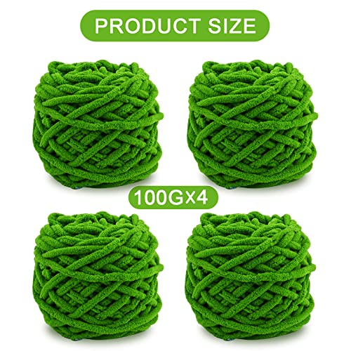 Knitting Wool Yarn 4 x 100g Multi-Colored Soft Chunky Yarn for Crochet Projects Making Plush Balls Handmade Bags Sweaters Shoes Hats Sweaters Blankets Scarves - Image 2