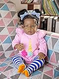 Rebornova Reborn Baby Dolls Black Girl, African American 20 Inch Realistic Newborn Baby Dolls with...