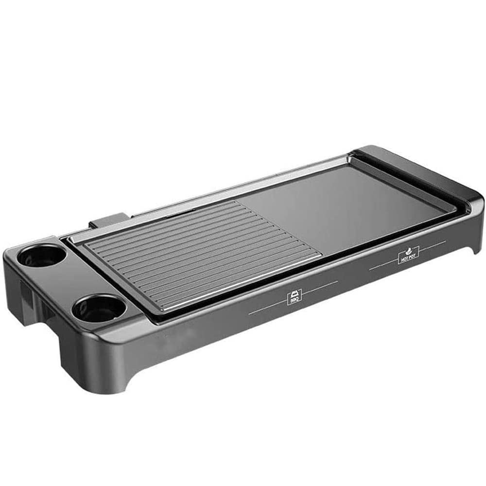 Steel Smokeless Grill, Indoor Grill, Nonstick Ceramic Electric Grill – Dishwasher Safe Surface, Temperature Control, Metal Utensil Safe, Barbeque Indoors with Virtually