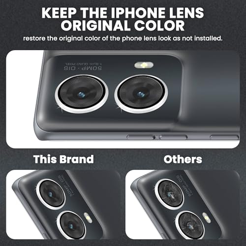 Image of ArmourPro Camera Rings Tempered Glass for Motorola Edge 50 Fusion and Moto G85, Tough HD Individual Aluminum Alloy Rings 9H Camera Cover, Scratch-Resistant,Camera Lens Protection| Silver, 1 Pack