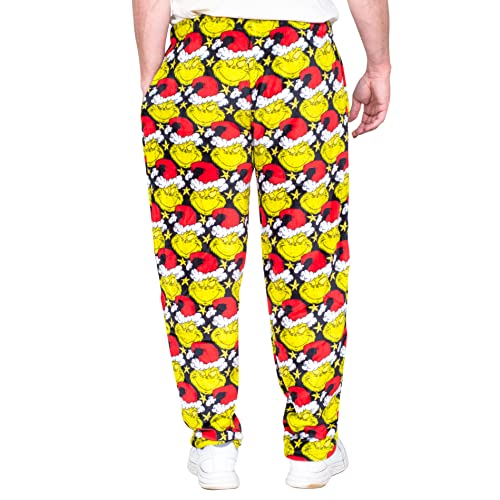 MJC Grinch All Over Santa Hat Christmas Pajamas Lounge Pants2