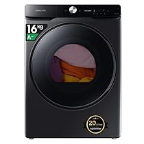Samsung Asciugatrice DV16DG8600BVU3, 16 kg, Pompa di Calore, Wifi, AI Dry, Programma Igienizzante, Carica Frontale, 68,6L x 98,4H x 84,4P cm