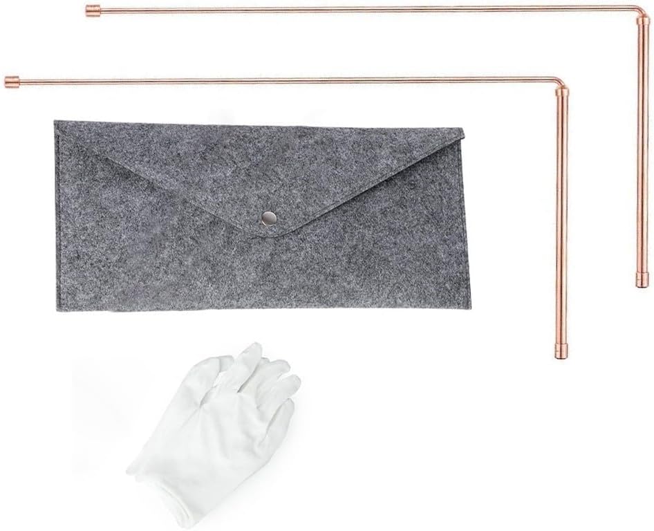 99.9% Copper Dowsing Rods, Metal Detecting Rods for Water Finding, Treasure Hunting, Gold Prospecting, Mineral Detection and Paranormal Investigation Tools(E)