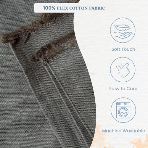Image of Premium Cotton Flex Fabric for Sewing & Dressmaking | Soft, Breathable, Durable Material | Ideal for Kurtis, Shirts, Dresses, Home Decor & Crafts (Grey, 3.5 Meters)