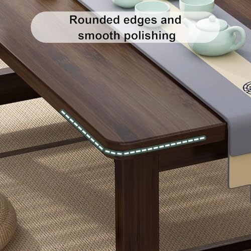 Table basse japonaise pliable en bambou pour salon et studio