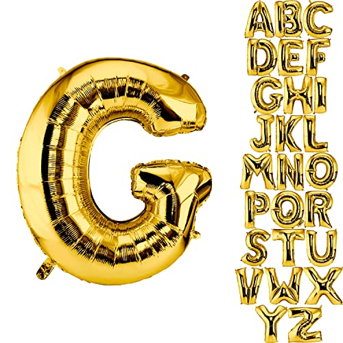 DekoRex Folienballon Gold 40cm Ballon d'anniversaire Mariage Déco (lettre G)