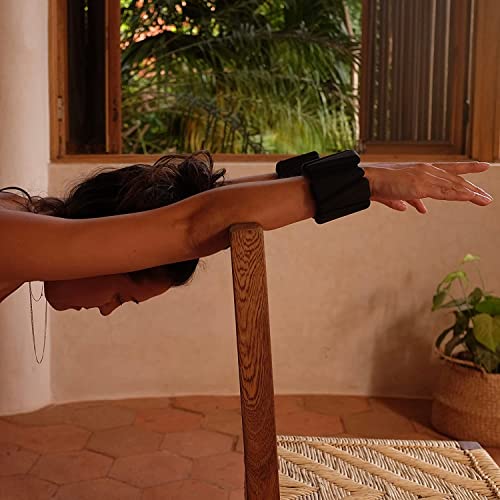 Image of XFYT Adjustable Wrist & Ankle Weights | 2 x 1 lbs soft silicone bracelets | Burn more calories with comfortable yoga, pilates,workouts & running (Black)