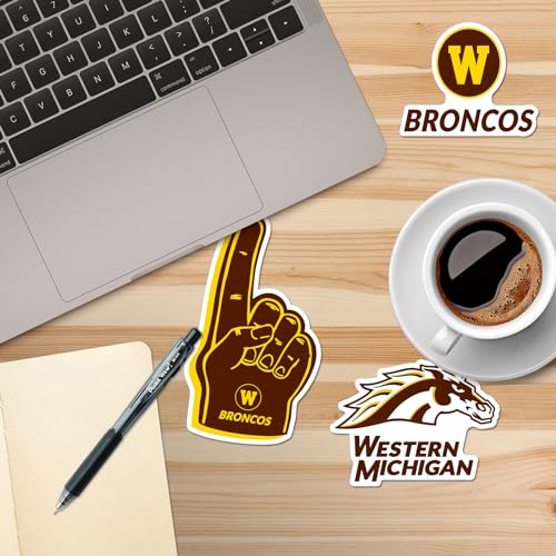Image of Western Michigan University 9ct Vinyl Large Deluxe Stickers Variety Pack - Laptop, Water Bottle, Scrapbooking, Tablet, Skateboard, Indoor /Outdoor - Set of 9