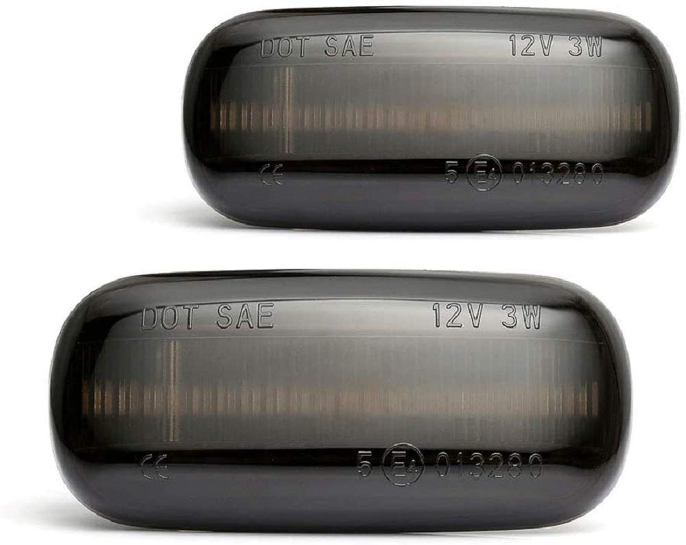 2Pcs Led Dynamic Side Marker led front fender side marker light Flowing Sequential Blinker Light Turn Signal Lamp Compatible with Audi Audi A3 A4 A6 S3 S4 RS4 S6 RS6 8P B8 B7 B6 C5 C7 (Smoked Lens)